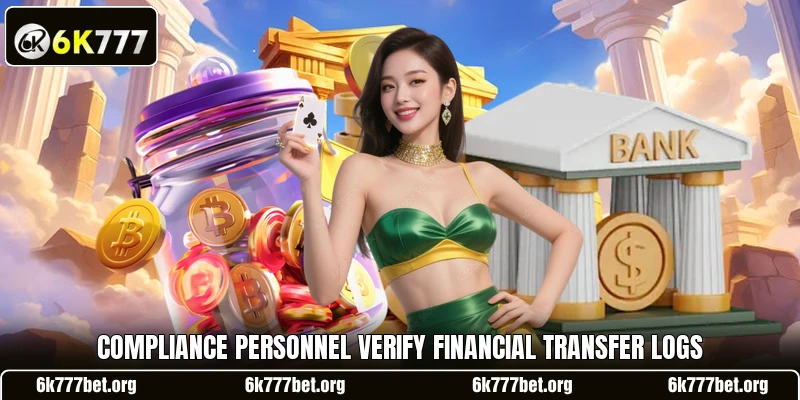 Compliance personnel verify financial transfer logs Compliance personnel verify financial transfer logs