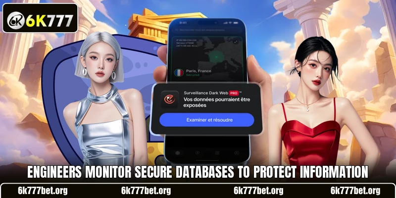 Engineers monitor secure databases to protect information Engineers monitor secure databases to protect information