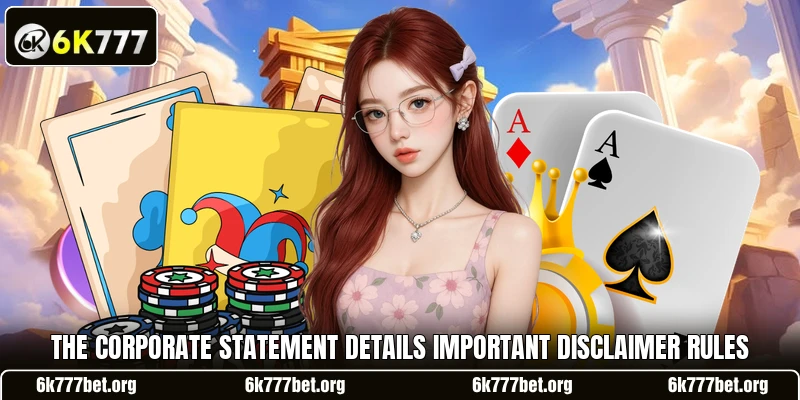 The corporate statement details important disclaimer rules The corporate statement details important disclaimer rules
